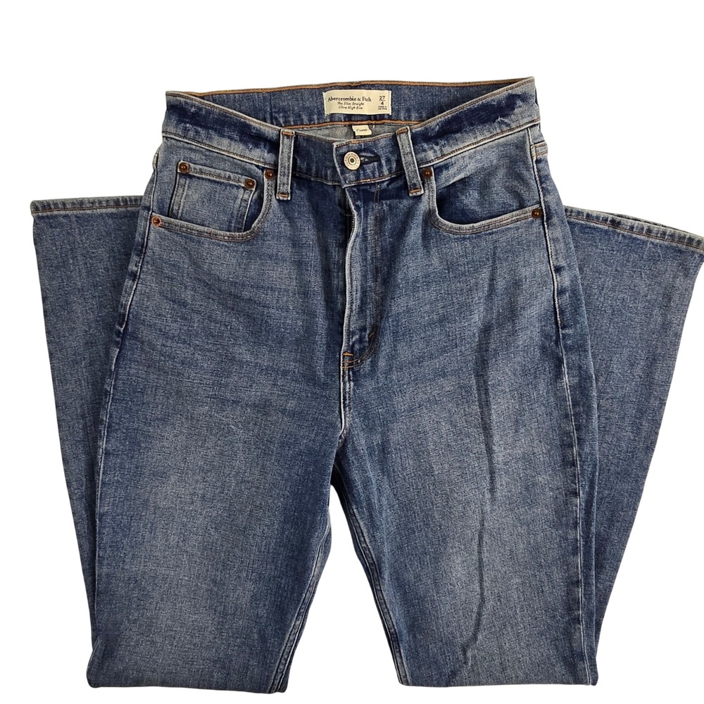 Abercrombie & Fitch The‎ Slim Straight Ultra High Rise Blue Denim Jeans 27/4